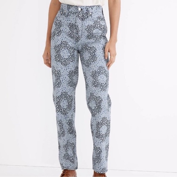 Madewell Baggy Straight Jeans In Quilted Floral - Picture 1 of 4
